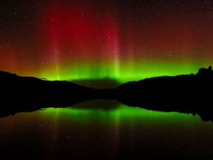 Preview wallpaper northern lights, lake, night