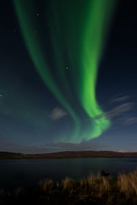 Preview wallpaper northern lights, lake, night, nature, dark