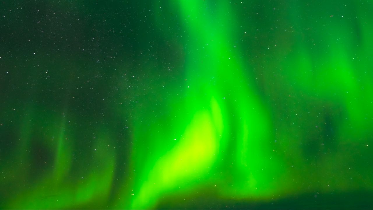 Wallpaper northern lights, light, green, sky, night