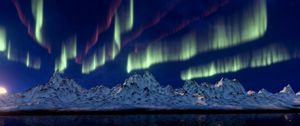 Preview wallpaper northern lights, mountains, aurora