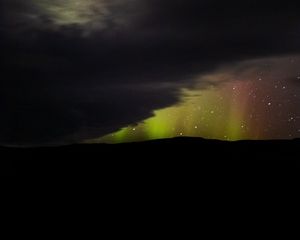 Preview wallpaper northern lights, night, clouds, stars, dark