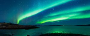 Preview wallpaper northern lights, night, nature, glow, green