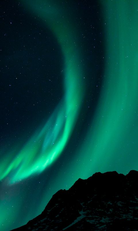 480x800 Wallpaper northern lights, night, night sky, phenomenon