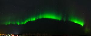 Preview wallpaper northern lights, sky, night, green, nature, dark