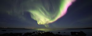 Preview wallpaper northern lights, sky, night, ocean