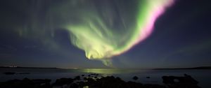 Preview wallpaper northern lights, sky, night, ocean