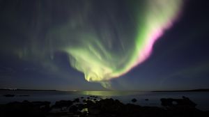 Preview wallpaper northern lights, sky, night, ocean