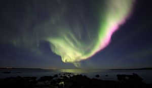 Preview wallpaper northern lights, sky, night, ocean