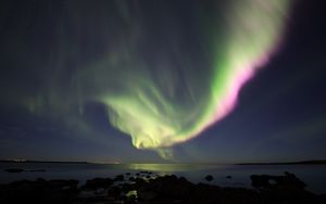 Preview wallpaper northern lights, sky, night, ocean