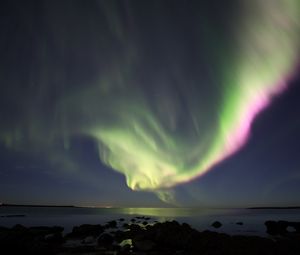 Preview wallpaper northern lights, sky, night, ocean