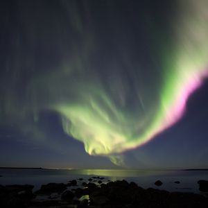 Preview wallpaper northern lights, sky, night, ocean