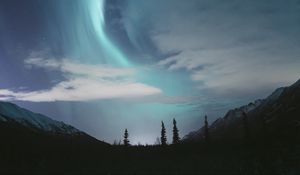 Preview wallpaper northern lights, sky, stars, anchorage, united states