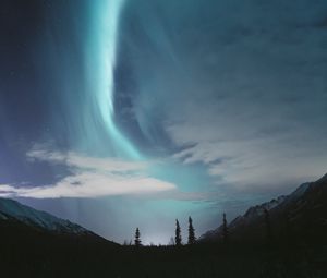 Preview wallpaper northern lights, sky, stars, anchorage, united states