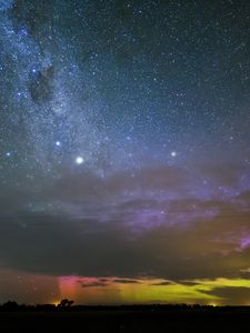 Preview wallpaper northern lights, space, starry sky