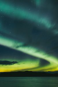 Preview wallpaper northern lights, starry sky, night