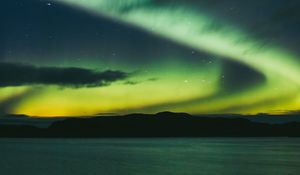 Preview wallpaper northern lights, starry sky, night