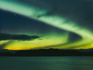 Preview wallpaper northern lights, starry sky, night