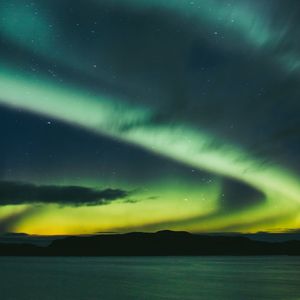 Preview wallpaper northern lights, starry sky, night