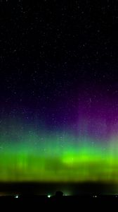 Preview wallpaper northern lights, starry sky, night, lights