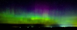 Preview wallpaper northern lights, starry sky, night, lights