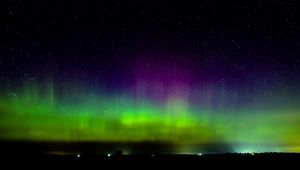 Preview wallpaper northern lights, starry sky, night, lights