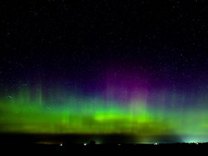 Preview wallpaper northern lights, starry sky, night, lights