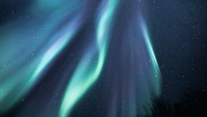 Preview wallpaper northern lights, stars, night, sky, dark