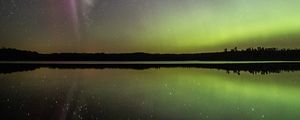 Preview wallpaper northern lights, stars, starry sky, lake, night