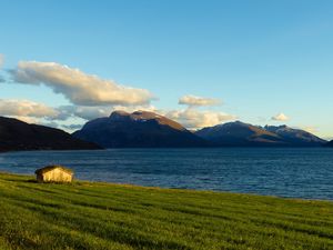 Preview wallpaper norway, bay, house, landscape