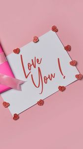 Preview wallpaper note, love, heart, pink