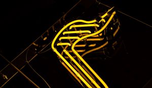 Preview wallpaper note, neon, symbol, signboard, yellow