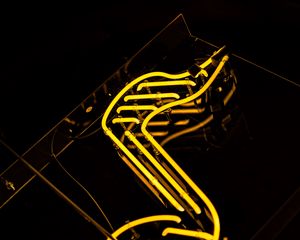 Preview wallpaper note, neon, symbol, signboard, yellow