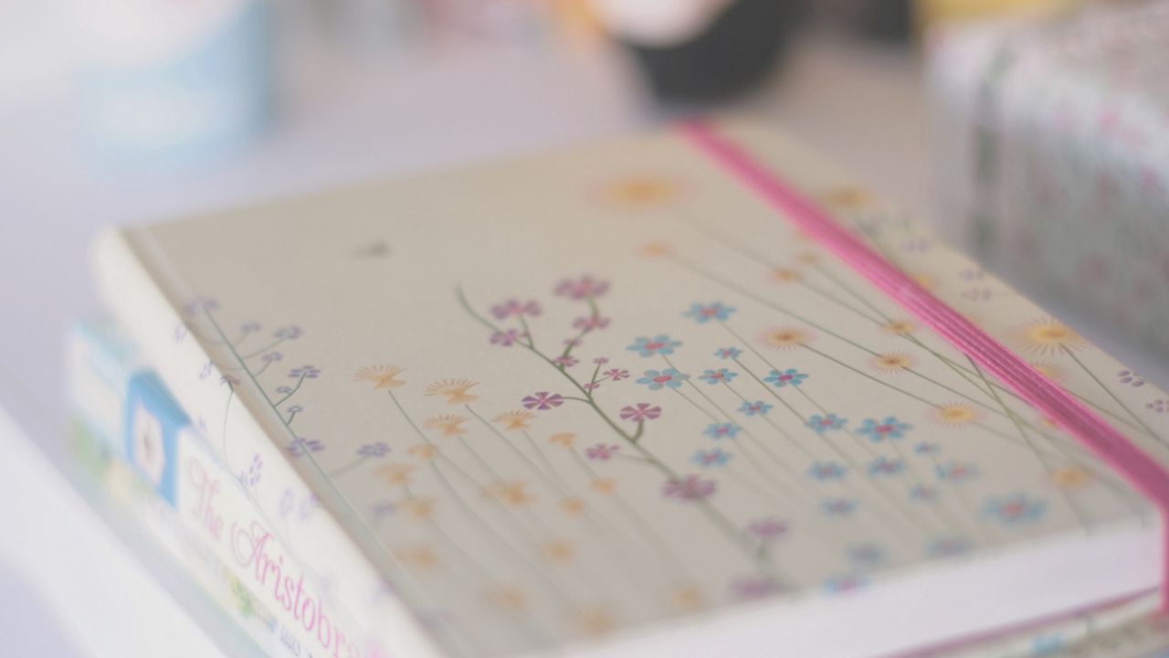 Wallpaper notebook, bookmark, design