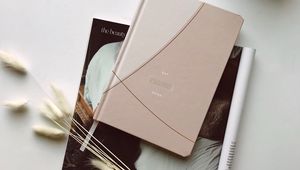 Preview wallpaper notebook, magazine, bouquet, ears, aesthetics