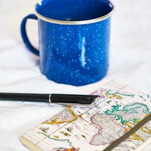Preview wallpaper notebook, pen, cup