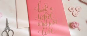 Preview wallpaper notepad, inscription, phrase, live, pink