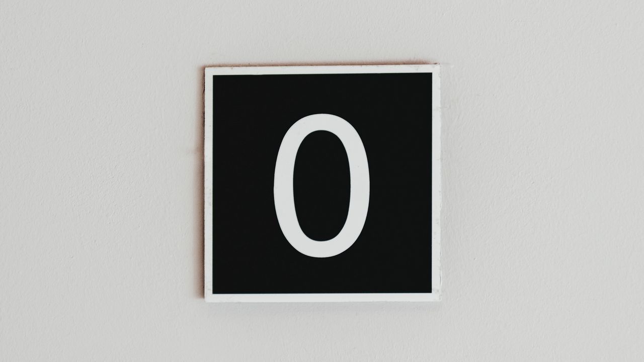 Wallpaper number, zero, frame, wall, minimalism