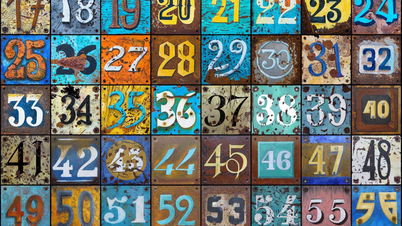 Wallpaper numbers, texture, rust, colorful