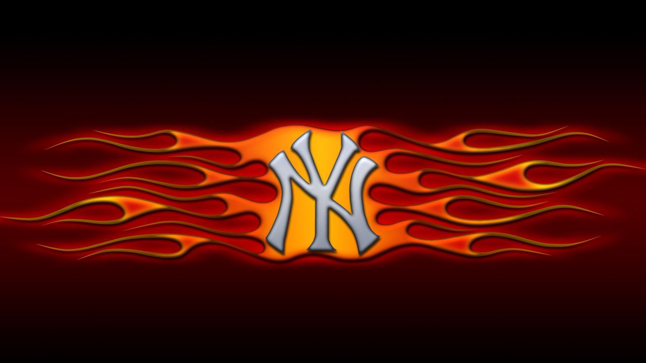 Wallpaper ny, logo, flames, orange, black