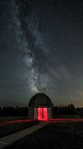Preview wallpaper observatory, starry sky, milky way, night