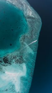 Preview wallpaper ocean, aerial view, boat, water