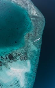 Preview wallpaper ocean, aerial view, boat, water