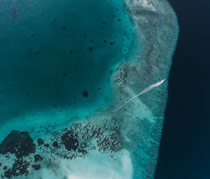 Preview wallpaper ocean, aerial view, boat, water