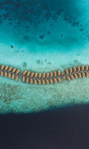 Preview wallpaper ocean, aerial view, bungalow, maldives