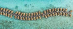 Preview wallpaper ocean, aerial view, bungalow, maldives