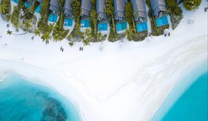 Preview wallpaper ocean, aerial view, coast, maldives, sand, beach, paradise
