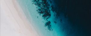 Preview wallpaper ocean, aerial view, coast, water, maldives