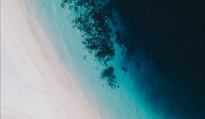 Preview wallpaper ocean, aerial view, coast, water, maldives