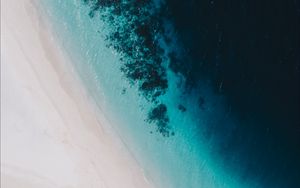Preview wallpaper ocean, aerial view, coast, water, maldives