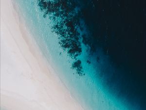 Preview wallpaper ocean, aerial view, coast, water, maldives